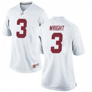 Women's Alabama Crimson Tide #3 Daniel Wright White Replica NCAA College Football Jersey 2403DEKX7